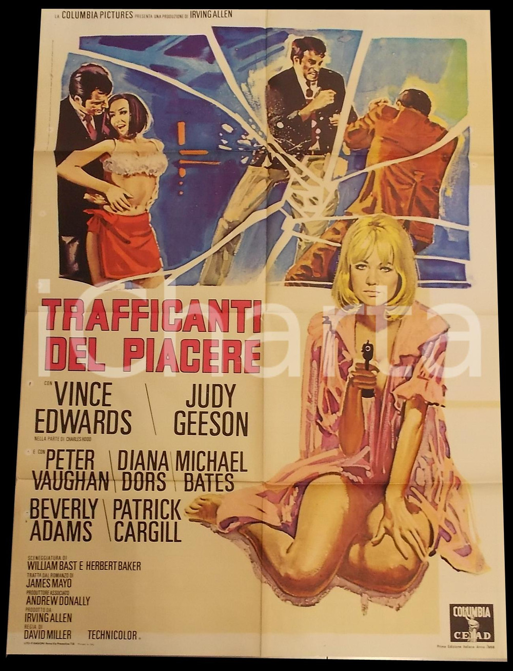 Materiale cinematografico d’epoca 1968 TRAFFICANTI DEL PIACERE Hammerhead  Vince EDWARDS Manifesto 100x140 cm 1
