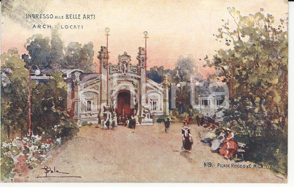 Cartolina originale da collezione 1906 MILANO  ESPOSIZIONE UNIVERSALE Padiglione Belle Arti Cartolina ILLUSTRATA 1