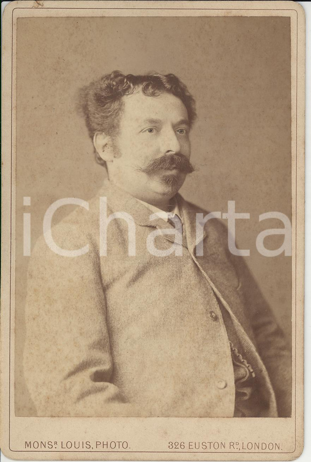 Fotografia d epoca originale 1890 ca LONDON Ritratto di Augusto DELLA CASA Foto Monsieur LOUIS RARA 1