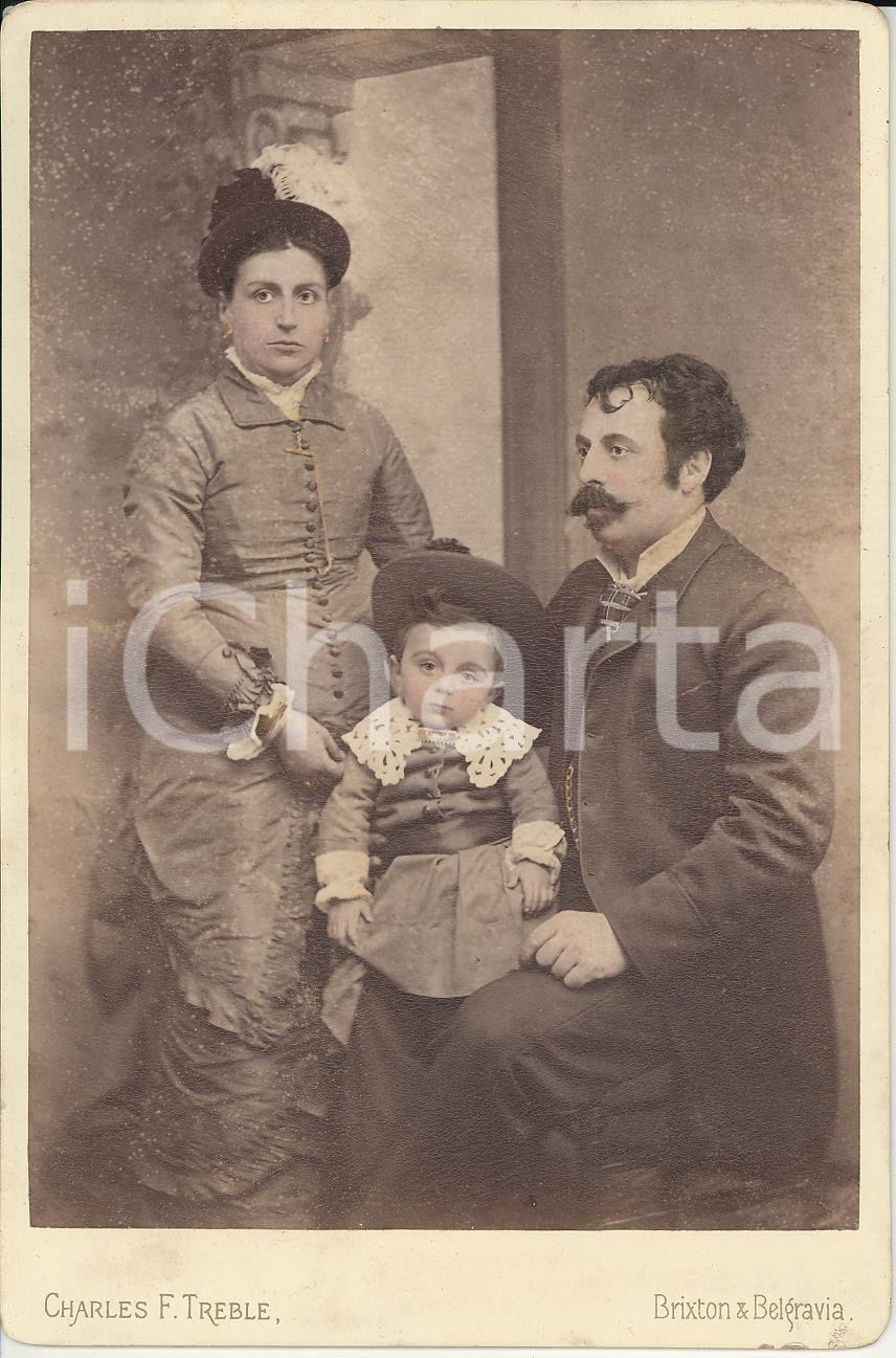 Fotografia d epoca originale 1880 ca LONDON Augusto DELLA CASA con la famiglia  Fotografia Charles F. TREBLE 1