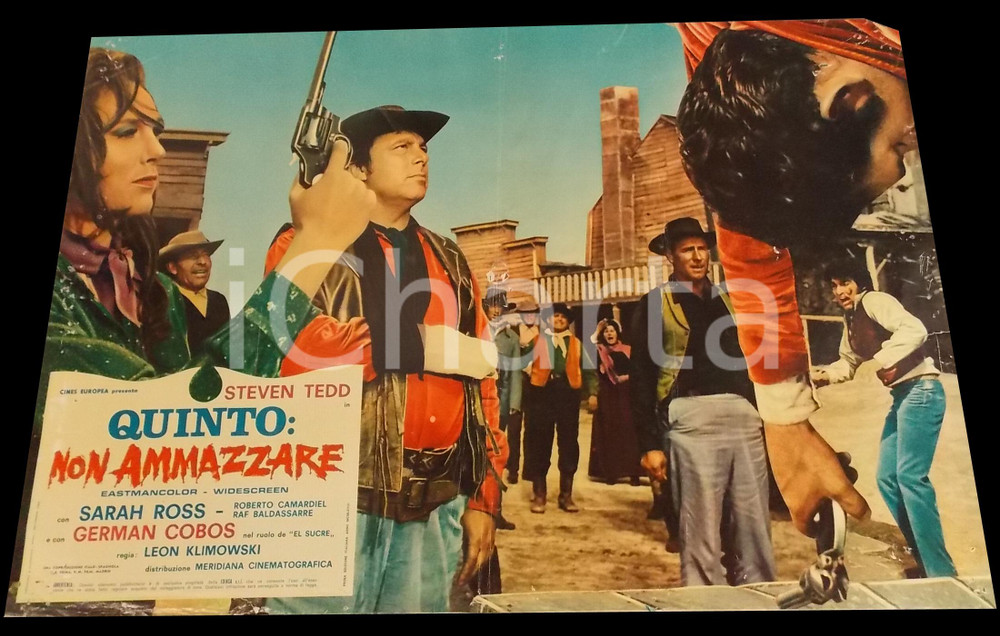 Materiale cinematografico d’epoca 1969 QUINTO: NON AMMAZZARE La vendetta dello sceriffo Fotobusta WESTERN 67x50 cm 1
