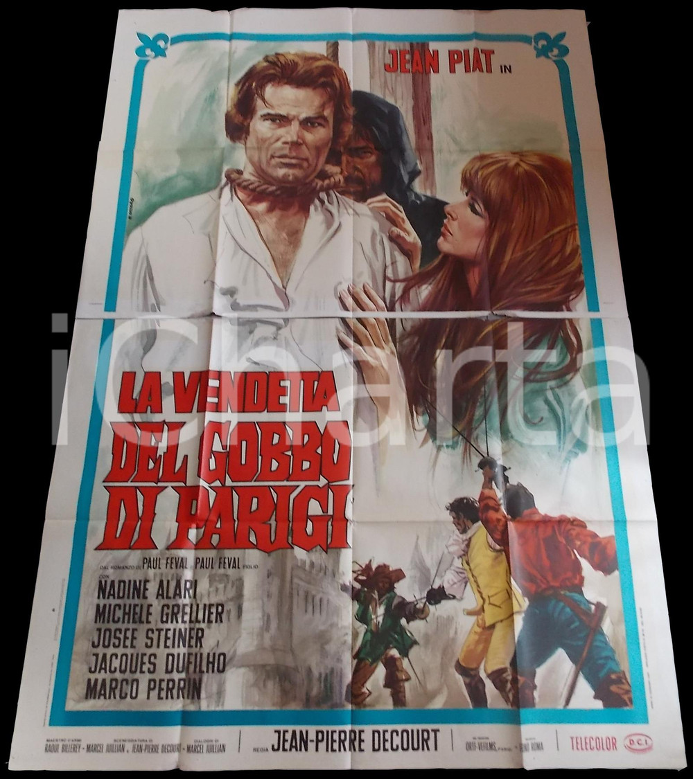 Materiale cinematografico d’epoca 1967 LA VENDETTA DEL GOBBO DI PARIGI Jean PIAT Nadine ALARI Manifesto 140x200 1