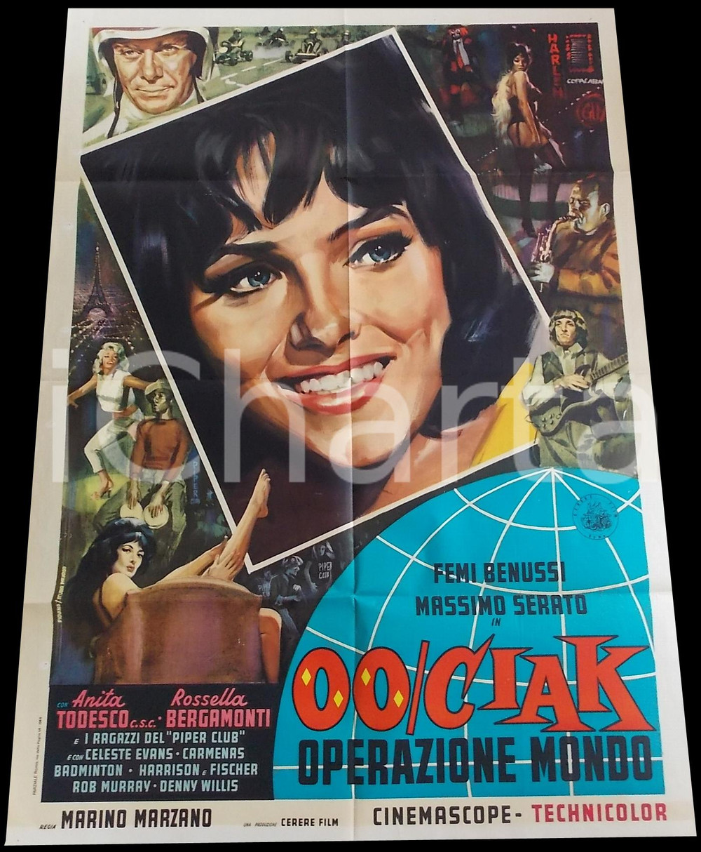 Materiale cinematografico d’epoca 1966 00/CIAK OPERAZIONE MONDO Femi BENUSSI  PIPER CLUB Manifesto 100x140 1