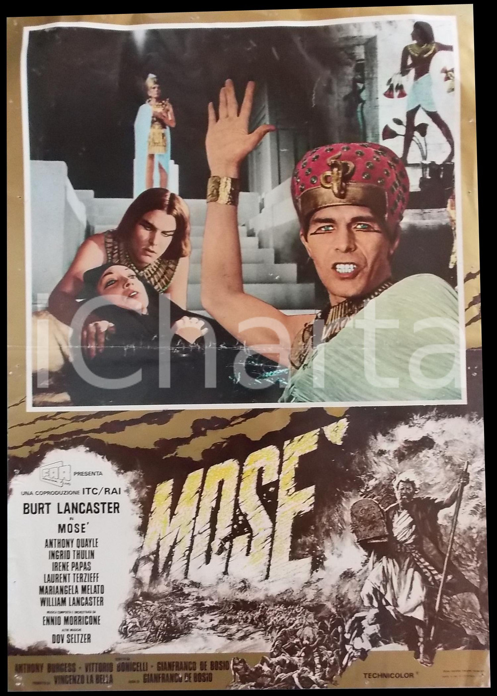 Materiale cinematografico d’epoca 1974 MOSE  La legge del deserto  Burt LANCASTER Irene PAPAS Manifesto 66x45 cm 1
