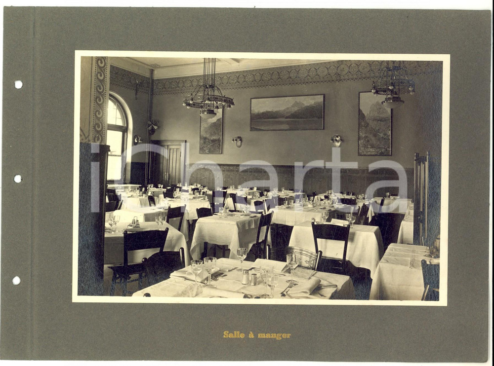 Fotografia d epoca originale 1920 ca CORTINA D AMPEZZO Grand Hotel SAVOY  Salle Ã  manger Foto VINTAGE 1