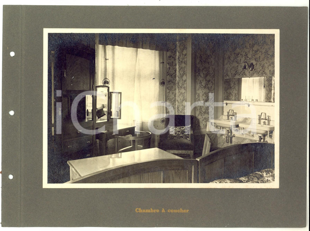 Fotografia d epoca originale 1920 ca CORTINA D AMPEZZO Grand Hotel SAVOY  Chambre Ã  coucher Foto VINTAGE 1