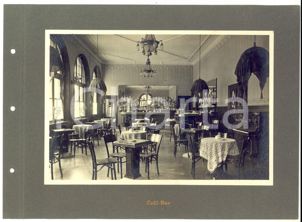 Fotografia d epoca originale 1920 ca CORTINA D AMPEZZO Grand Hotel SAVOY  CafÃ©bar Foto VINTAGE 1