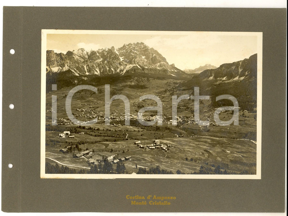 Fotografia d epoca originale 1920 ca CORTINA D AMPEZZO Panorama con il Monte CRISTALLO Foto VINTAGE 1