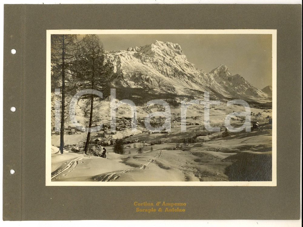 Fotografia d epoca originale 1920 ca CORTINA D AMPEZZO Panorama con SORAPIS e ANTELAO Foto VINTAGE 1