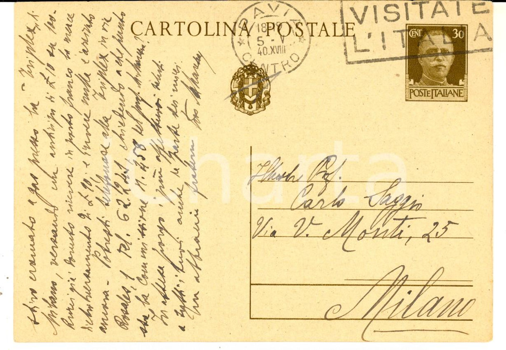 Autografo originale 1940 PAVIA Cartolina Mariano MARESCA per incontro con un collega  Autografo 1