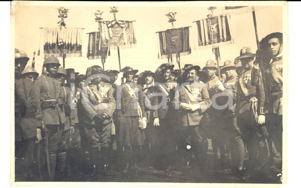 Fotografia d epoca originale 1921 FIRENZE VI Centenario morte di Dante  Bersaglieri e alpini  Foto 14x9 1