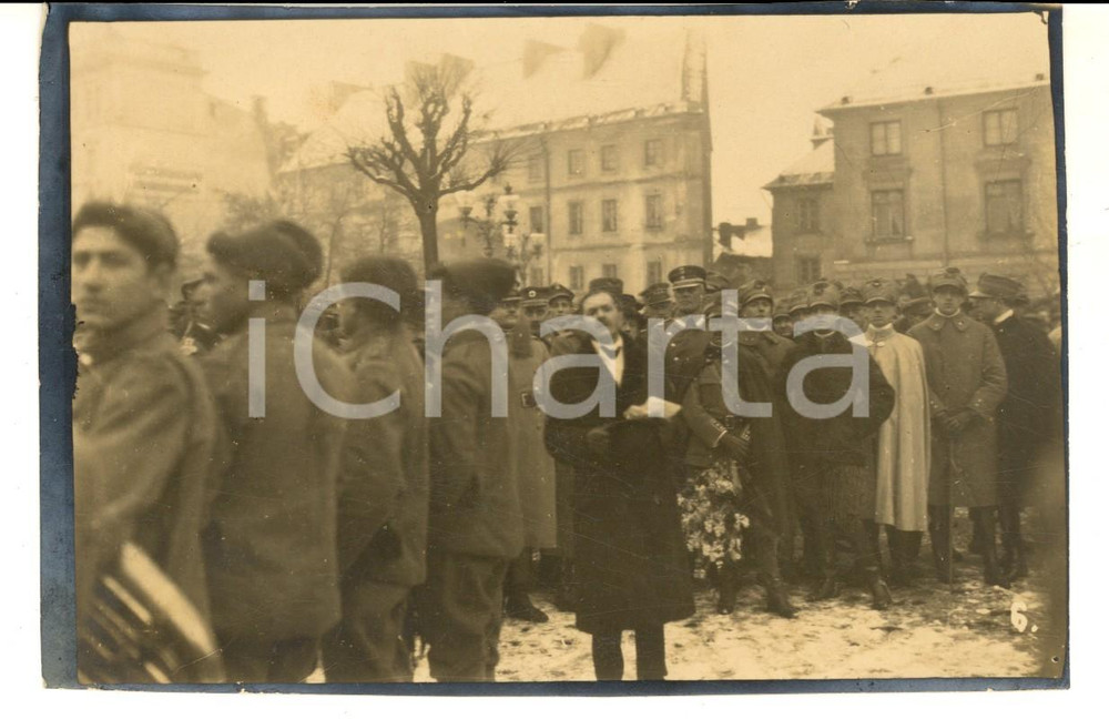 Fotografia d epoca originale 1920 VARSAVIA Spedizione italiana  Cerimonia con autoritÃ  polacche  Foto 1
