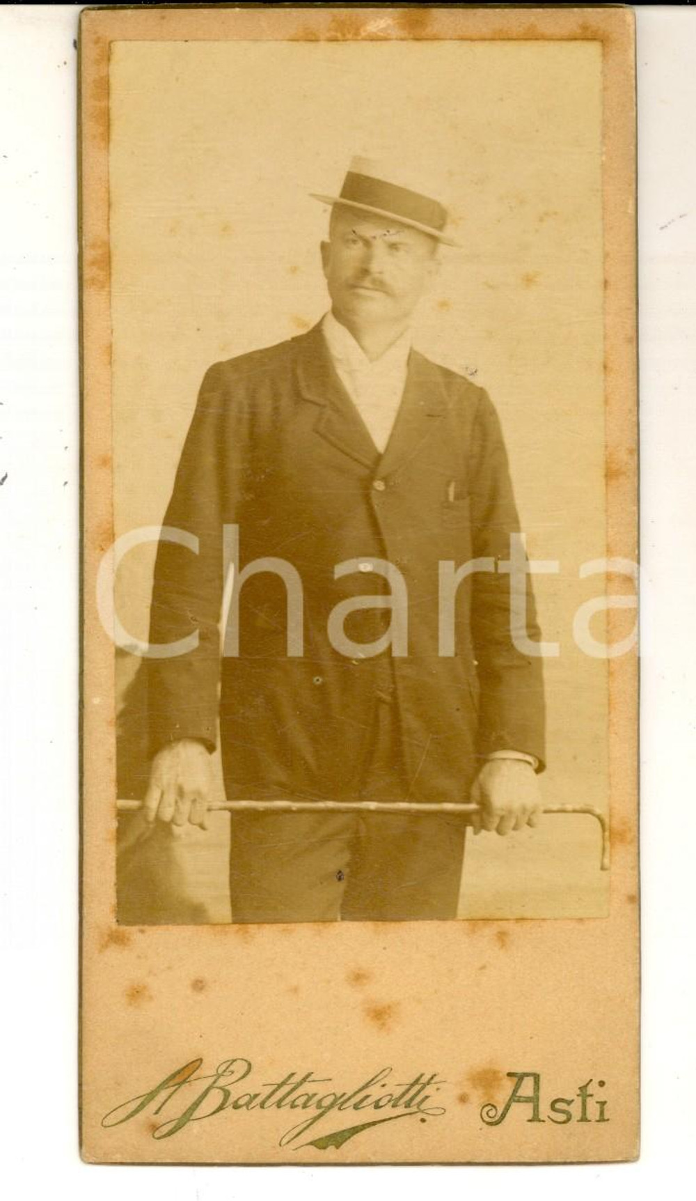 Fotografia d epoca originale 1900 ca ASTI Pietro MORONE Brigadiere Carabinieri  Foto A. BATTAGLIOTTI 9x15 cm 1