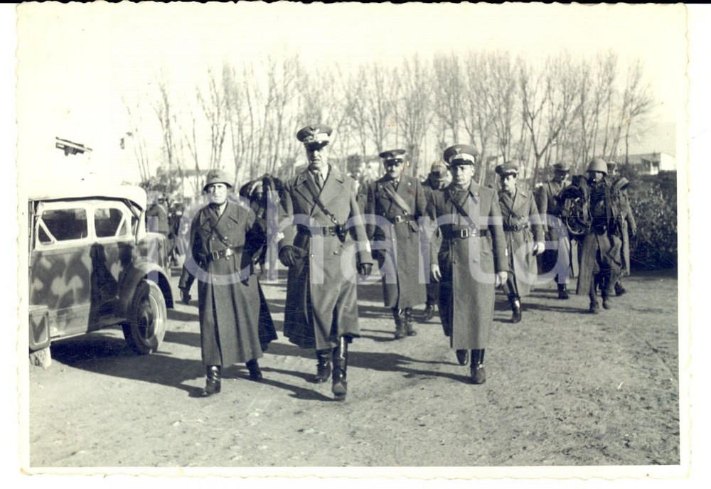 Fotografia d epoca originale 1940 VIAREGGIO Arrivo gen. Rodolfo GRAZIANI tra i suoi ufficiali Foto cartolina 1