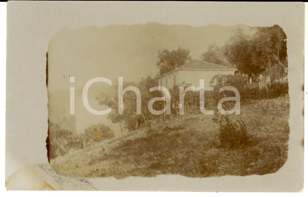 Fotografia d epoca originale 1911 PORTO MAURIZIO Veduta di un villino in collina Foto cartolina 1