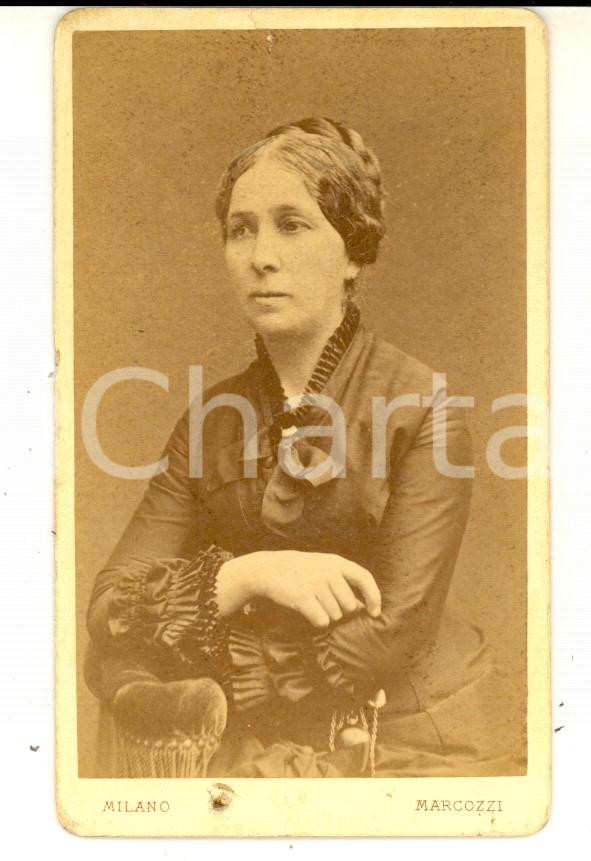 Fotografia d epoca originale 1880 ca MILANO Ritratto di Rosa SCONFIETTI CONTI  Foto Carlo MARCOZZI CDV 1