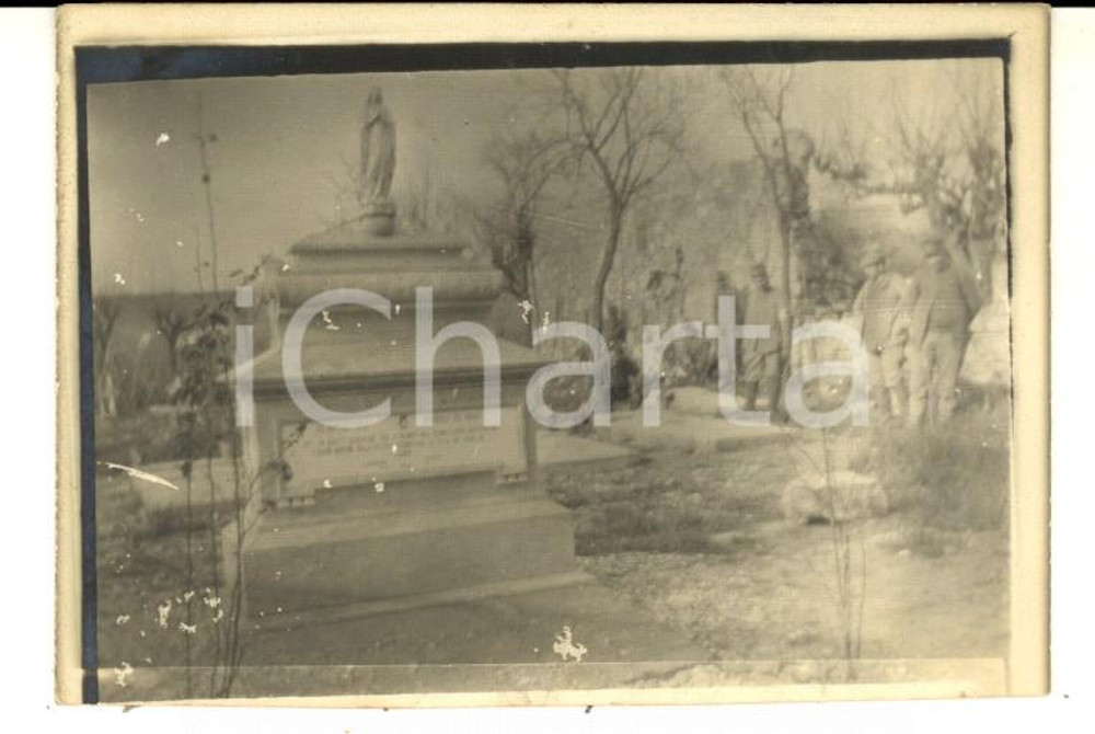 Fotografia d epoca originale 1926 POLAZZO / FOGLIANO REDIPUGLIA Cimitero dei Bersaglieri Foto ANIMATA 9x6 cm 1