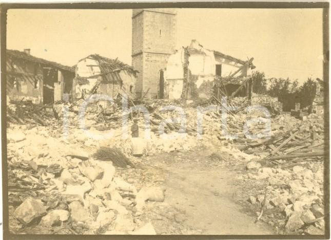 Fotografia d epoca originale 1917 WW1 MARIANO DEL FRIULI GO Il paese distrutto dalla guerra Foto 8x6 cm 1