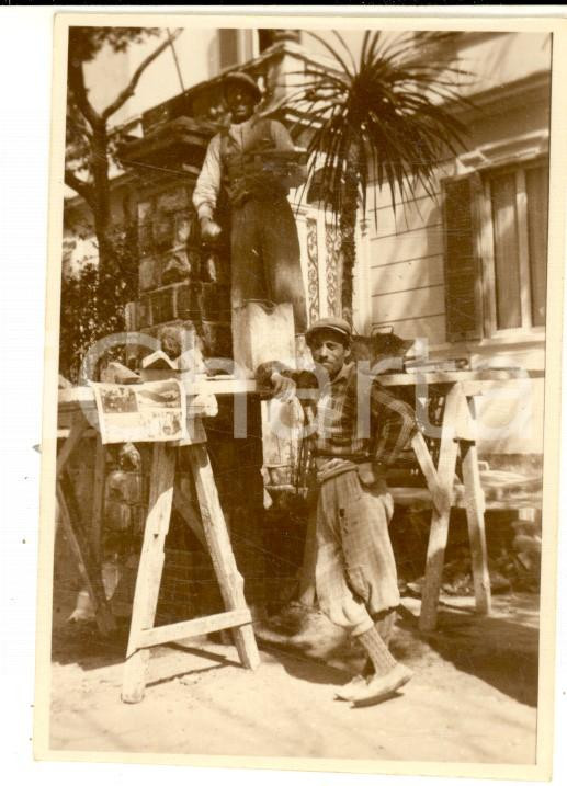Fotografia d epoca originale 1920 ca LIGURIA La pausa dei muratori in villa  Fotografia VINTAGE 6x8 cm 1