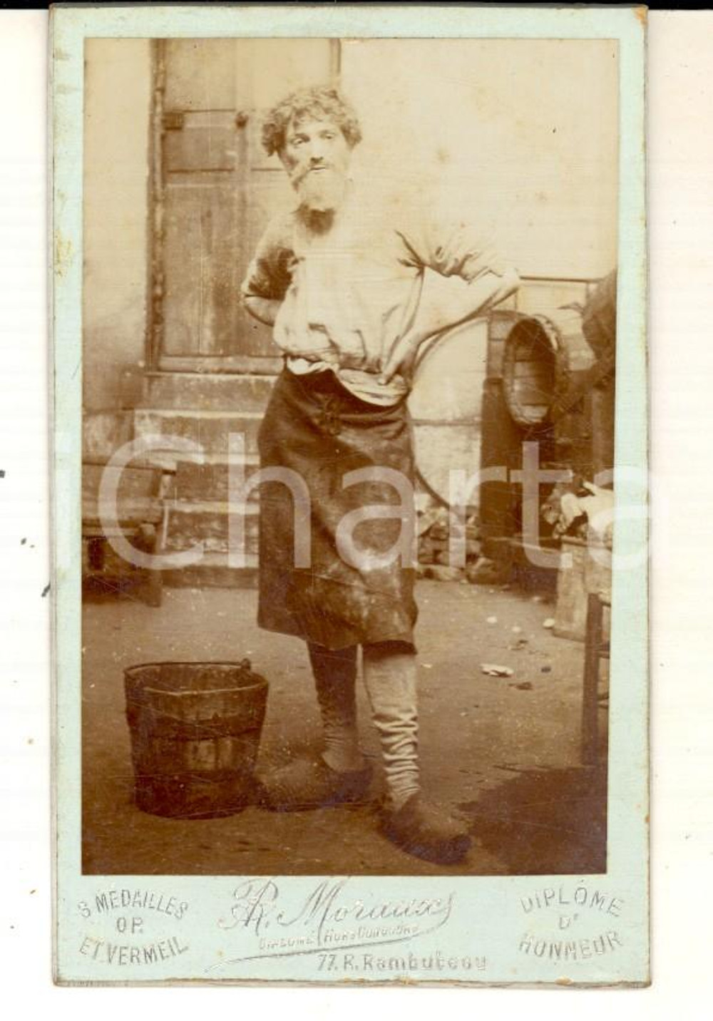 Fotografia d epoca originale 1910 ca PARIS Portrait de M. G. TREMBLAY au travail  TISSERANDS  Photo CDV 1