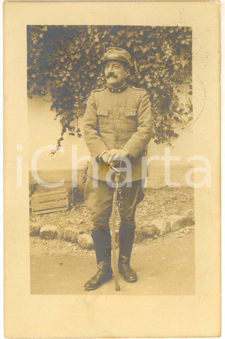 Fotografia d epoca originale 1917 FINALBORGO Ritratto dell ufficiale COLASETTI  Foto cartolina FP VG 1