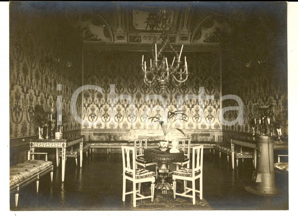 Fotografia d epoca originale 1939 RECANATI Palazzo LEOPARDI  La sala delle Accademie  Foto 17x12 cm 1