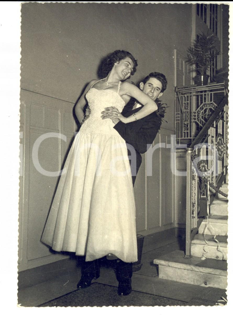 Fotografia d epoca originale 1955 TORINO Ritratto di una coppia di ballerini Foto VINTAGE 11x15 cm 1