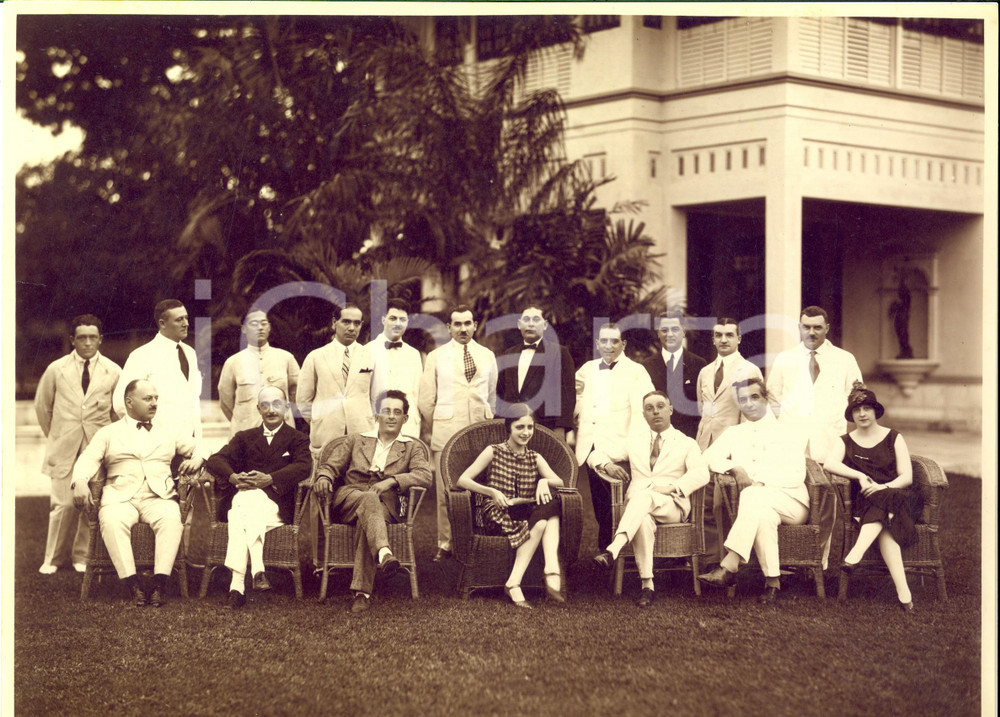 Fotografia d epoca originale 1925 BANGKOK Francesco DE PINEDO ed Ernesto CAMPANELLI all ambasciata italiana 1