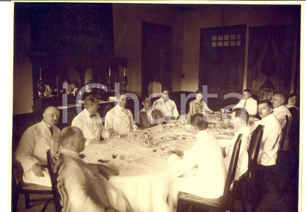 Fotografia d epoca originale 1925 BANGKOK Francesco DE PINEDO Ernesto CAMPANELLI Cena all ambasciata italiana 1