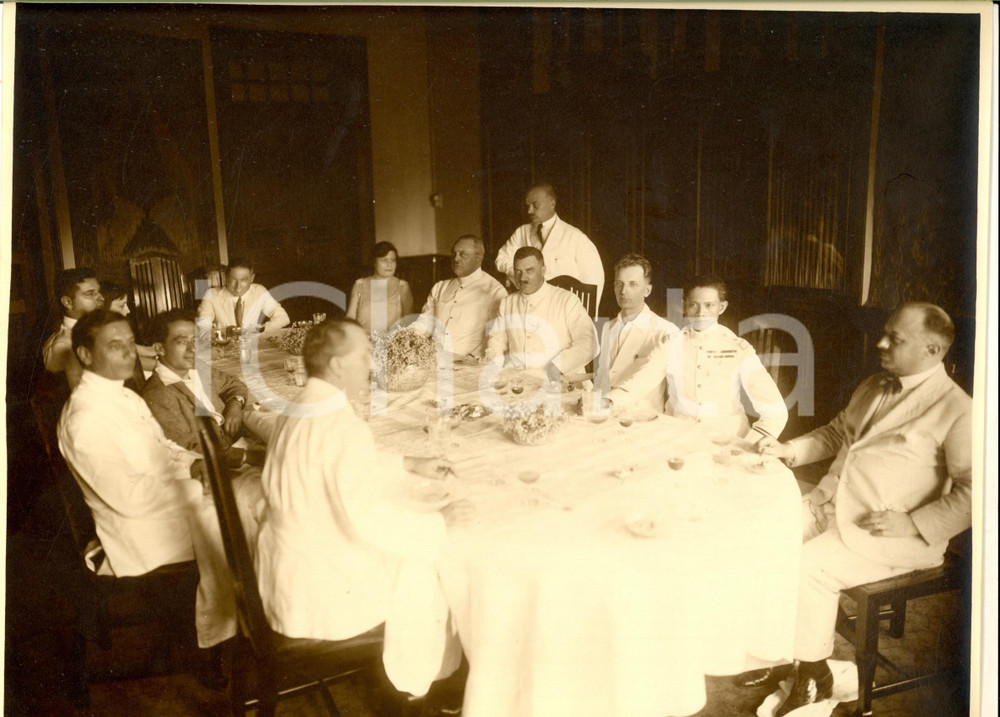 Fotografia d epoca originale 1925 BANGKOK Francesco DE PINEDO Ernesto CAMPANELLI Cena all ambasciata d Italia 1