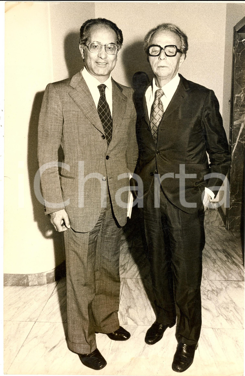 Fotografia d epoca originale 1975 ca ROMA Emilio COLOMBO con Ugo LA MALFA  Fotografia 19x29 cm 1