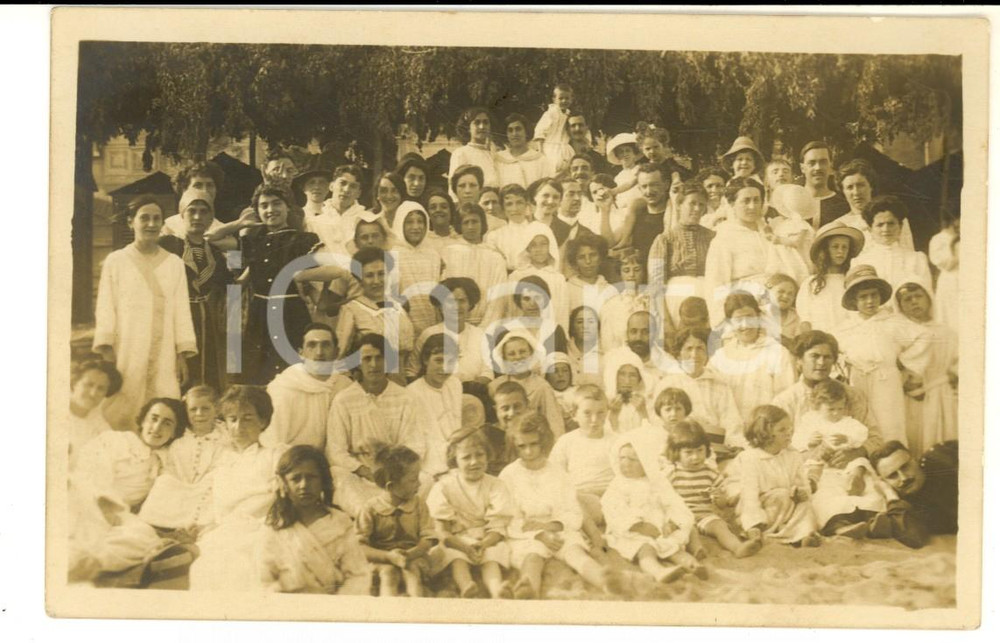 Fotografia d epoca originale Agosto 1912 VARAZZE Gruppo di bambini in una colonia estiva  Foto cartolina 1