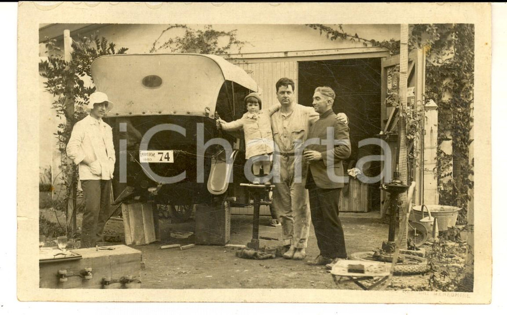 Fotografia d epoca originale 1920 Area di QUILMES ARGENTINA Dr. Silvio MENEGHINI in gita con l auto Foto 1
