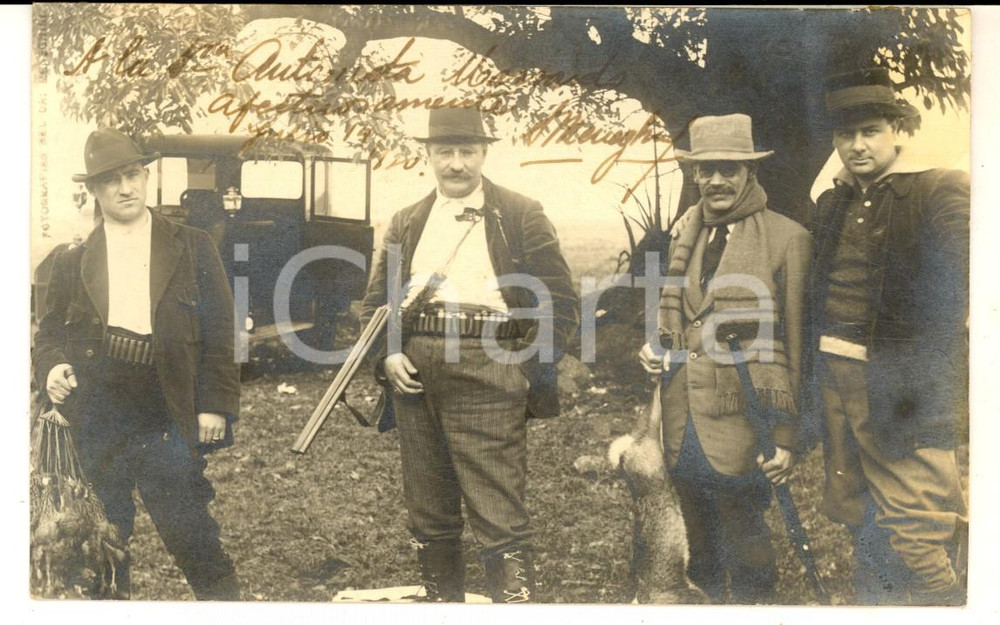 Fotografia d epoca originale 1920 Area QUILMES ARGENTINA Dr. Silvio MENEGHINI a caccia con gli amici  Foto 1