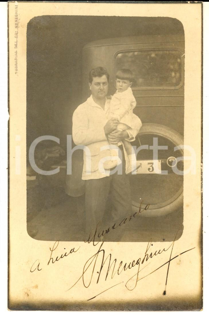 Fotografia d epoca originale 1920 QUILMES ARGENTINA Silvio MENEGHINI in gita in auto con il figlio  Foto 1