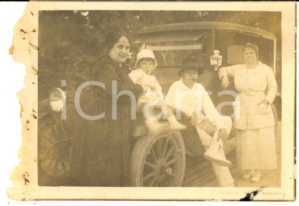 Fotografia d epoca originale 1920 QUILMES ARGENTINA Silvio MENEGHINI in auto con famiglia Foto DANNEGGIATA 1