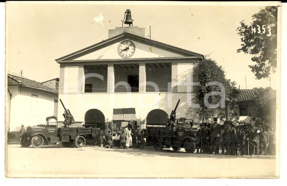 Fotografia d epoca originale 1940 ca AREA DI FIRENZE Messa all aperto per reparto militare  Foto cartolina 1