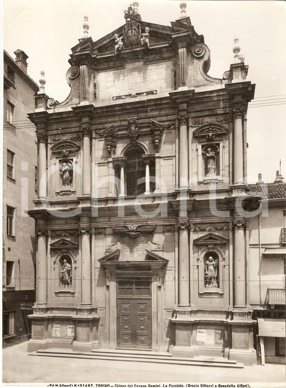 Fotografia d epoca originale 1935 ca TORINO Basilica del Corpus Domini  Facciata Foto artistica ALINARI 1