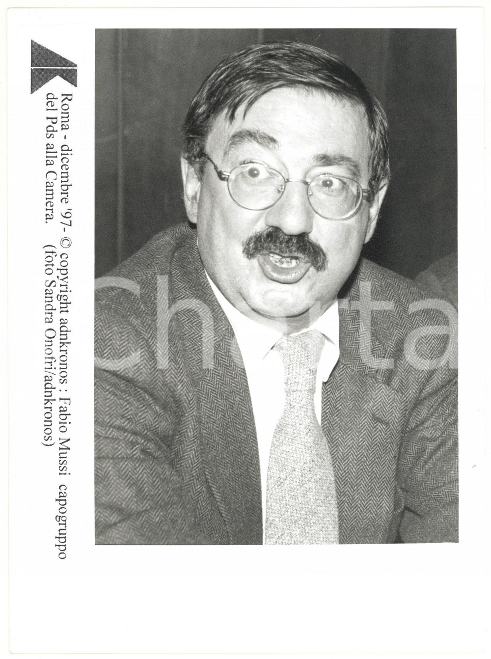 Fotografia d epoca originale 1997 ROMA Fabio MUSSI Capogruppo PDS alla camera Foto 17x24 cm 1