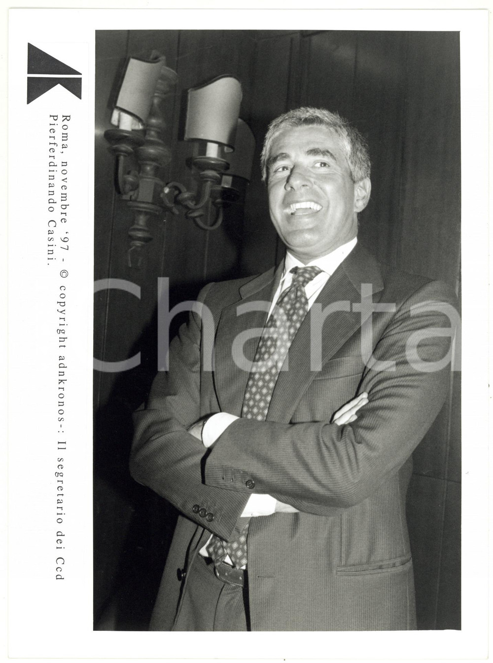 Fotografia d epoca originale 1997 ROMA Pier Ferdinando CASINI segretario del CCD Foto 17x24 cm 1