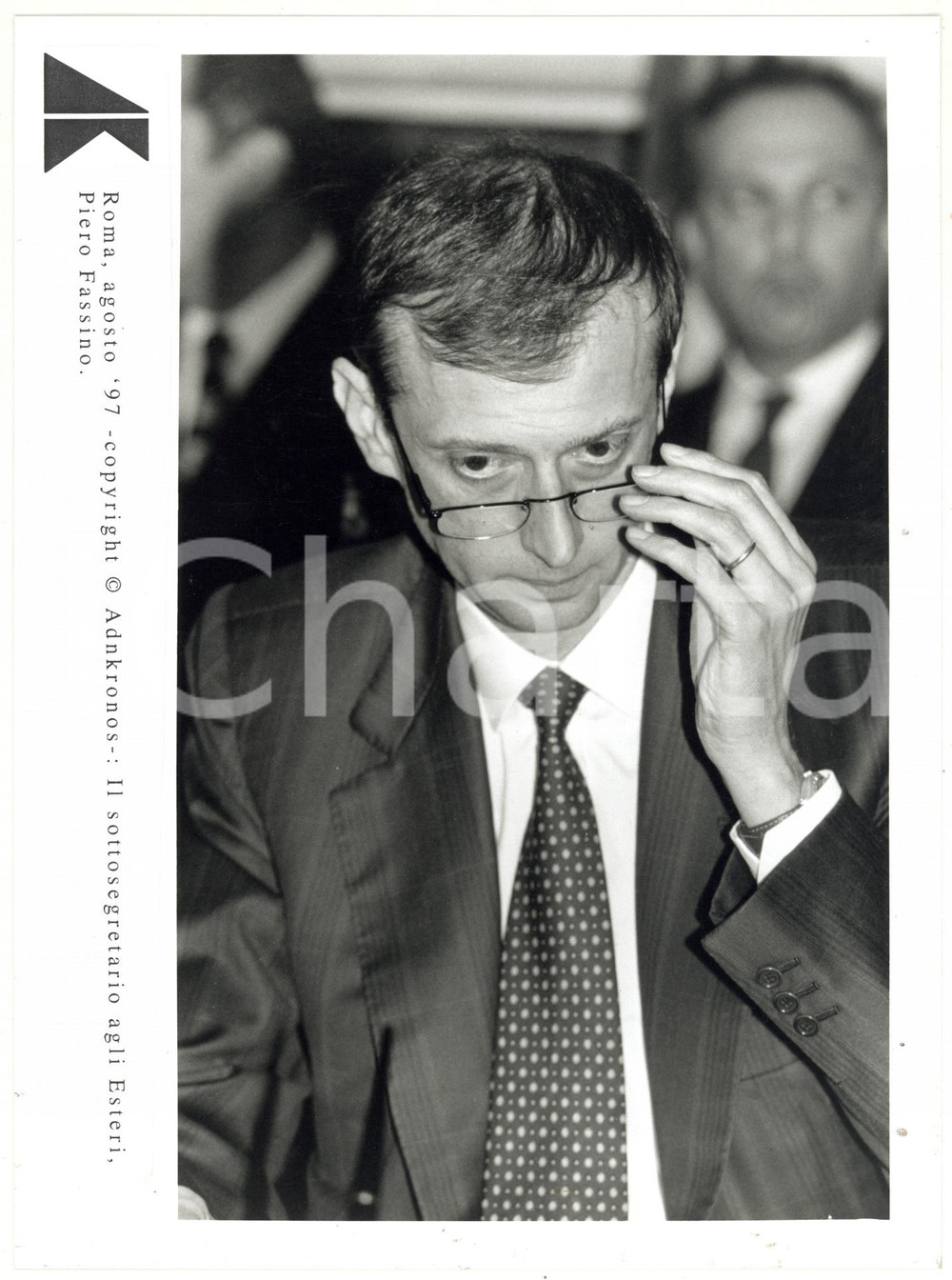 Fotografia d epoca originale 1997 ROMA Piero FASSINO sottosegretario Affari Esteri Foto 17x24 cm 1