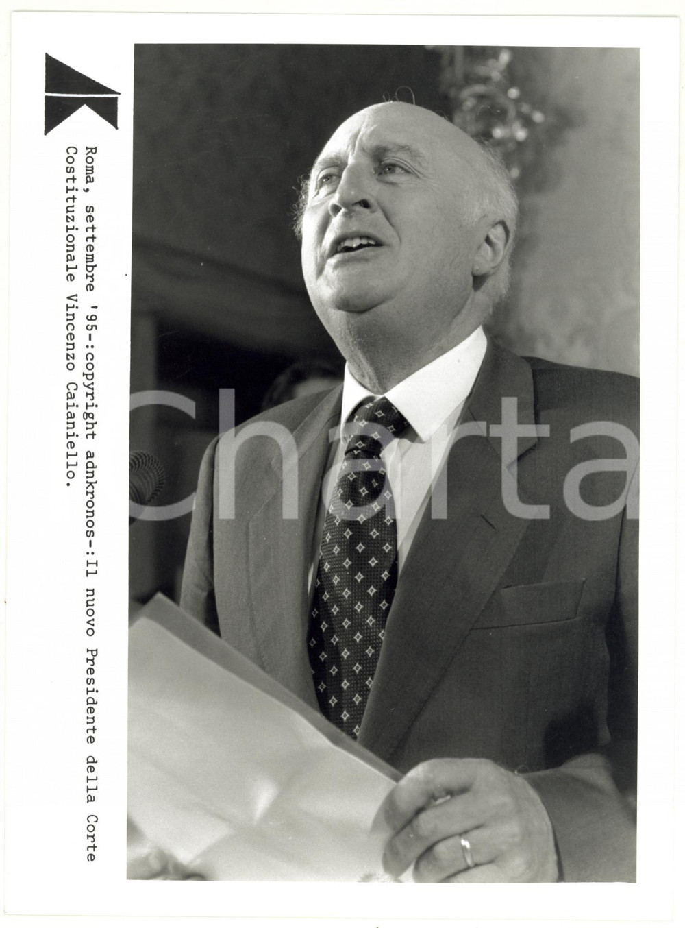 Fotografia d epoca originale 1997 ROMA Discorso di Vincenzo CAIANIELLO presidente Corte Costituzionale Foto 1