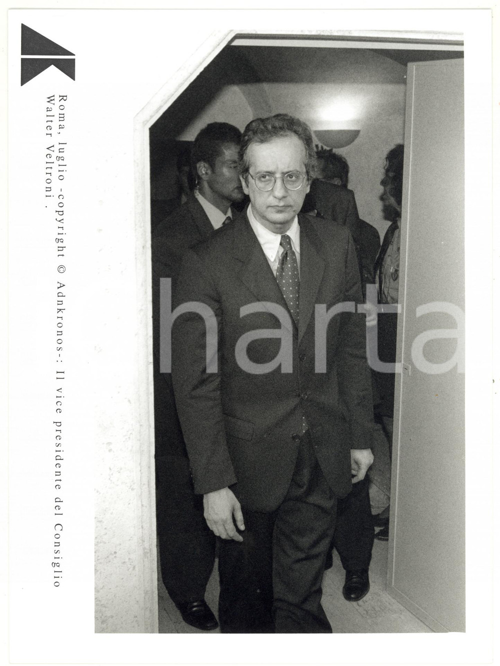 1996 ROMA Ritratto Walter VELTRONI vicepresidente del Consiglio *Foto 17x24 cm
