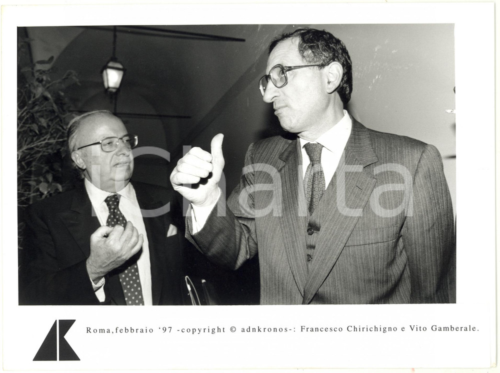 Fotografia d epoca originale 1997 ROMA Discussione tra Francesco CHIRICHIGNO e Vito GAMBERALE Foto 24x17 1