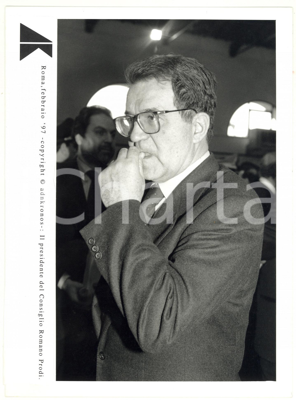 Fotografia d epoca originale 1996 ROMA Ritratto di Romano PRODI presidente del Consiglio Fotografia 17x24 1