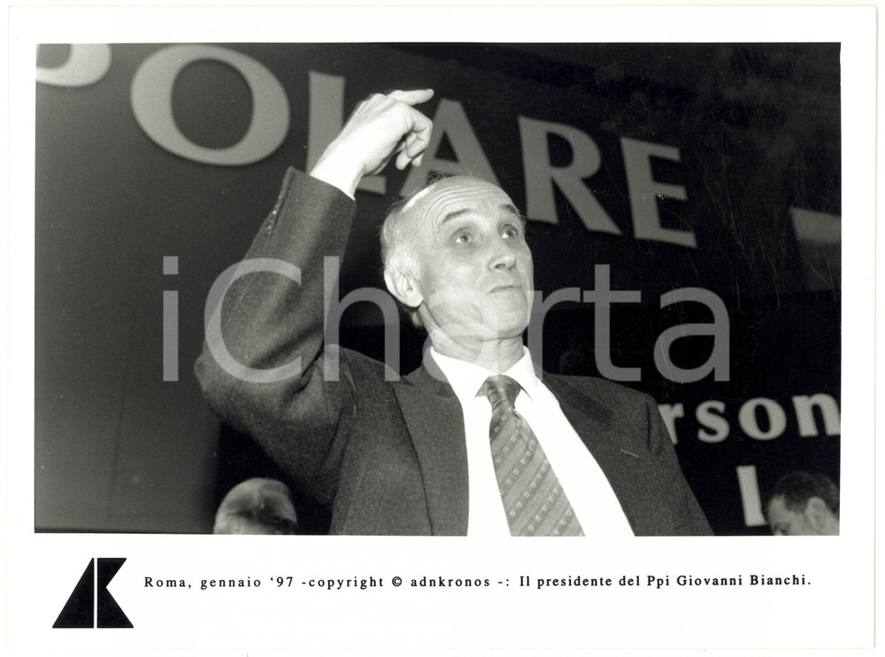 Fotografia d epoca originale 1997 ROMA Giovanni BIANCHI presidente Partito Popolare Italiano PPI Foto 24x17 1