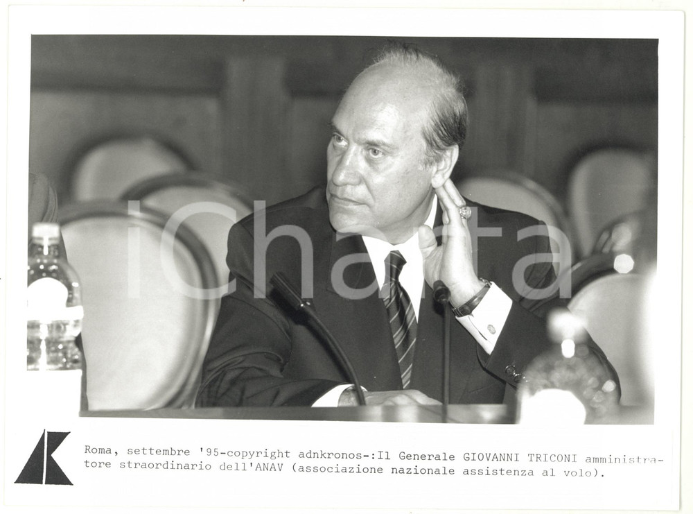 Fotografia d epoca originale 1995 ROMA Generale Giovanni TRICOMI amministratore straordinario ANAV Foto 1