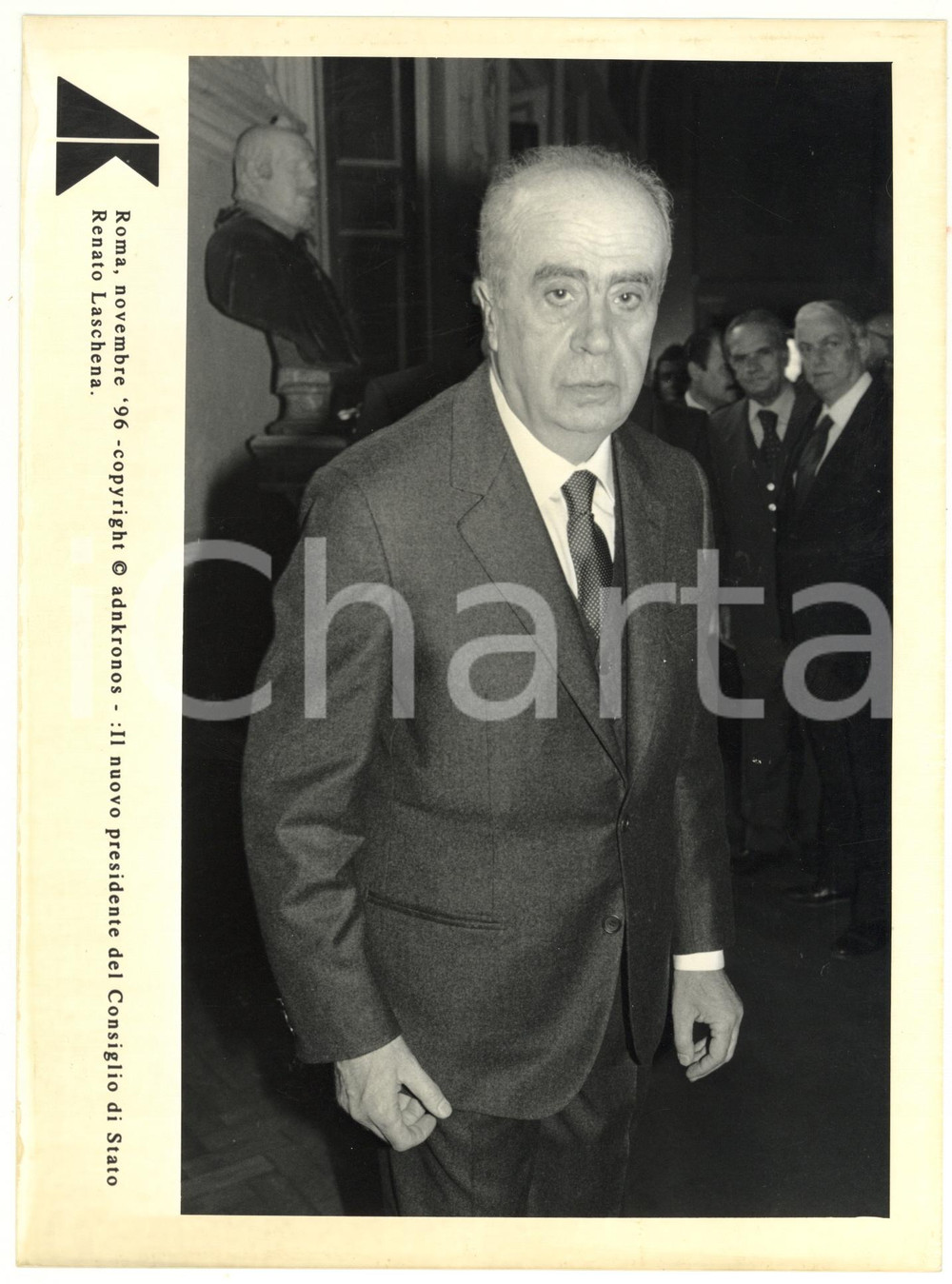 Fotografia d epoca originale 1996 ROMA Ritratto di Renato LASCHENA presidente del Consiglio di Stato Foto 1