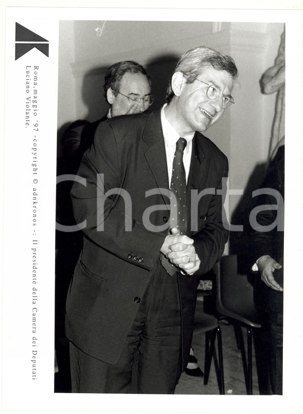 Fotografia d epoca originale 1997 ROMA Ritratto del presidente della Camera Luciano VIOLANTE Foto 17x24 cm 1