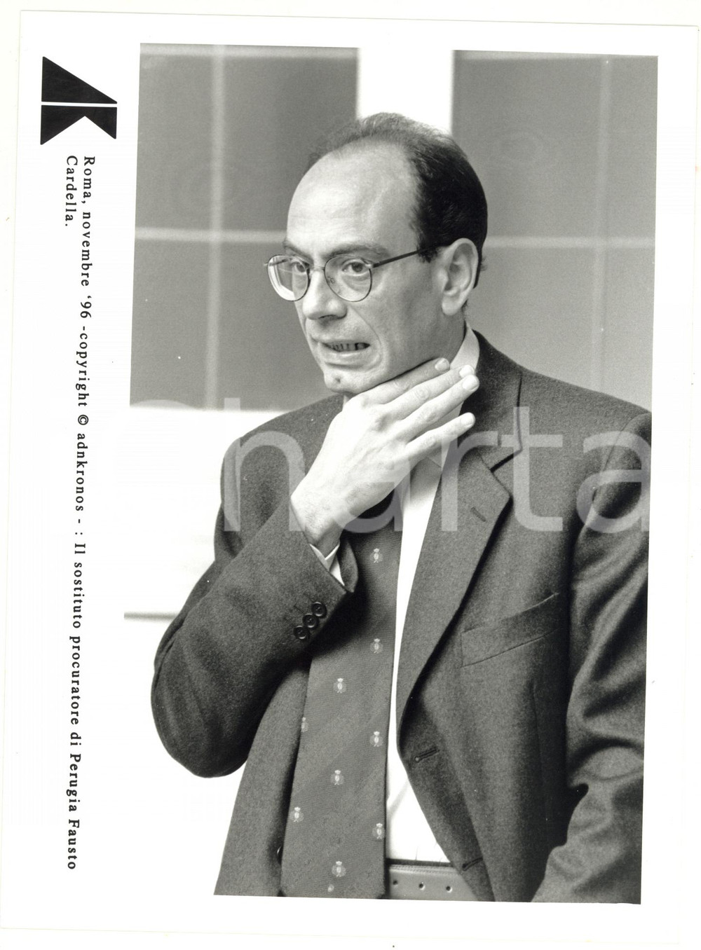 Fotografia d epoca originale 1997 ROMA Fausto CARDELLA sostituto procuratore di Perugia Foto 17x24 cm 1